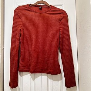 Size LARGE— Rust Color Cropped Sweater (SHEIN)